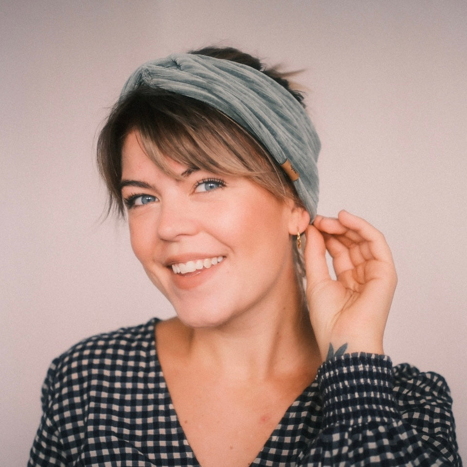 Basic Haarband - Cord  Petrol