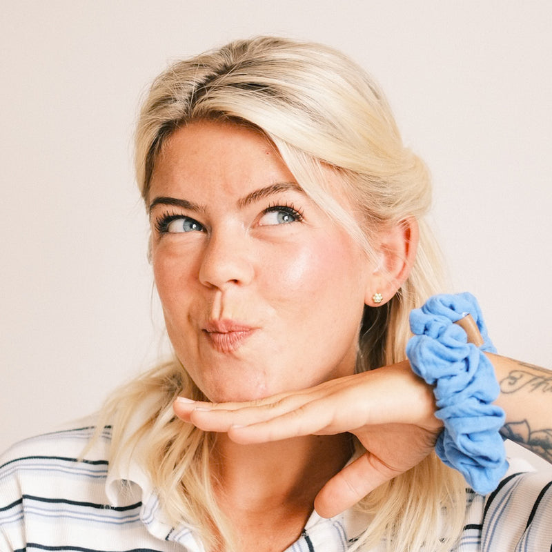 Scrunchie - Musselin Blau