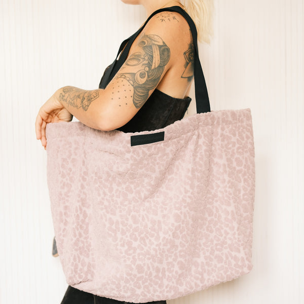 XL Shopper - Frottee Leo Rosa
