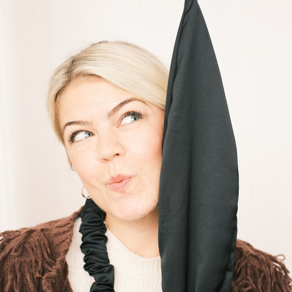 Drahthaarband breit - Satin Schwarz