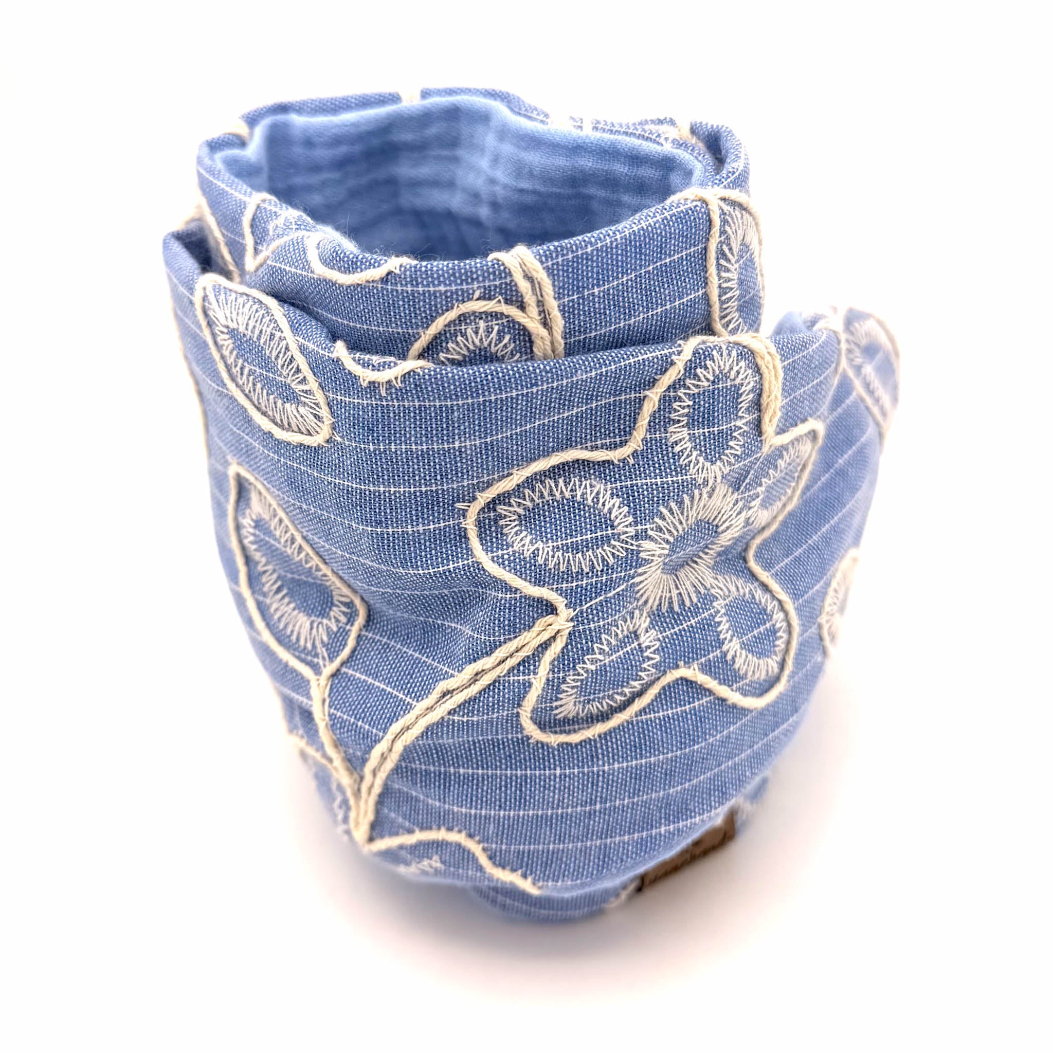 Drahthaarband 2 Seiten – Denim Blossom