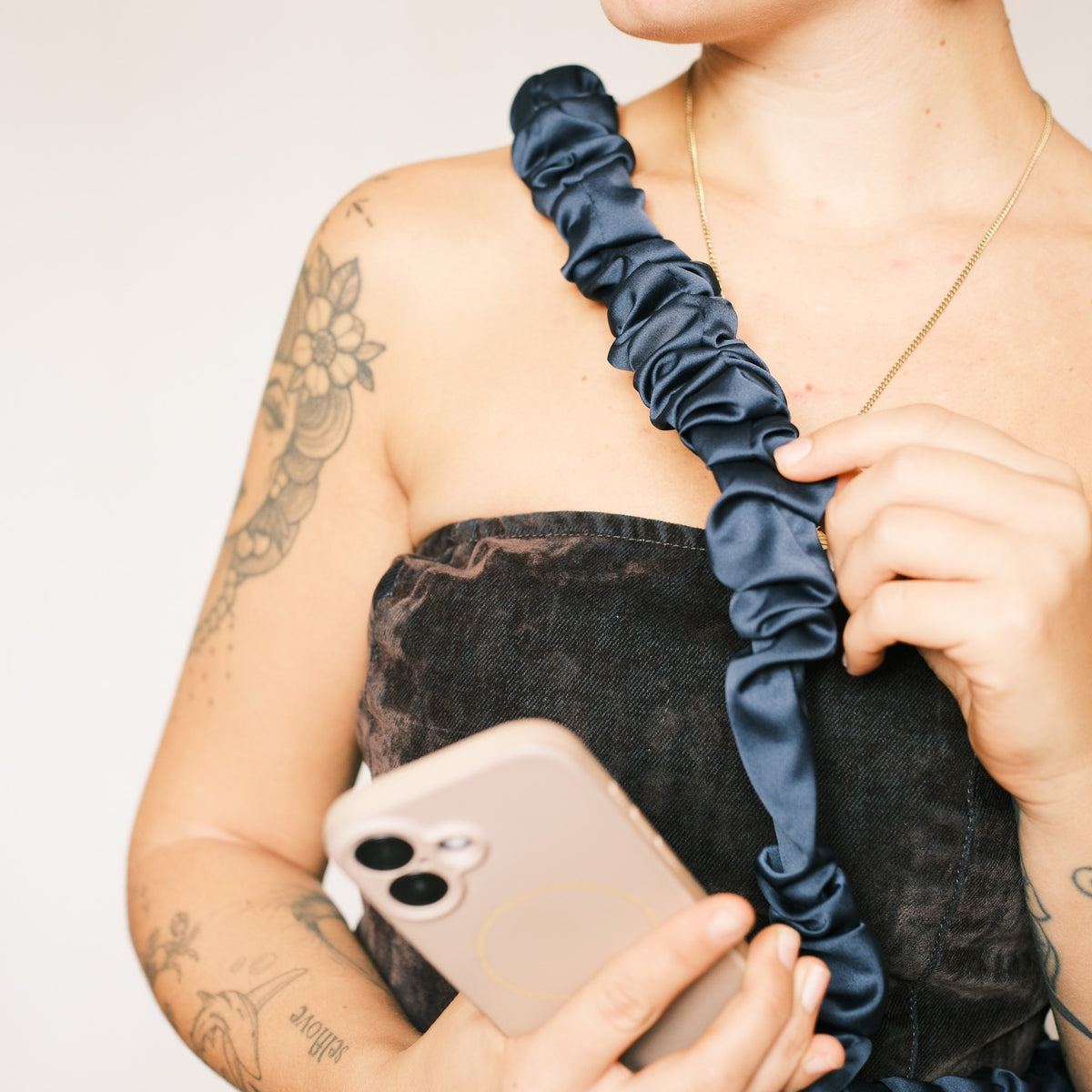 Handykette - Satin Dunkelblau