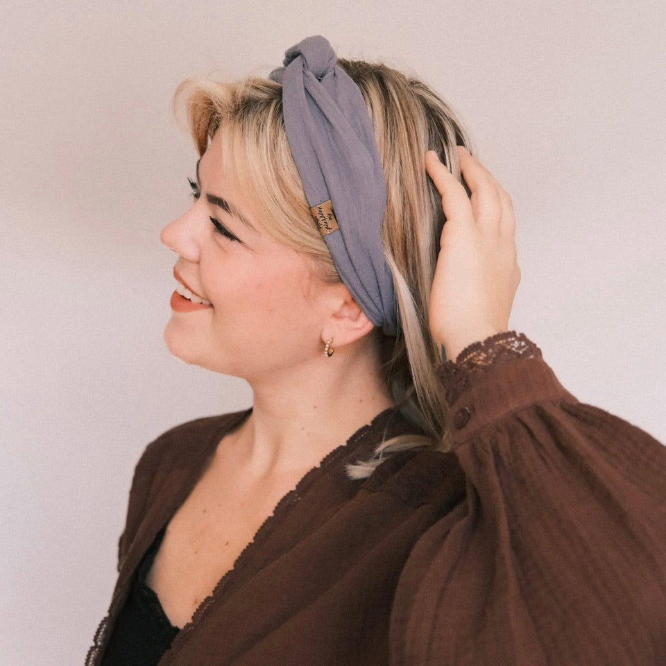 Drahthaarband - Musselin graublau