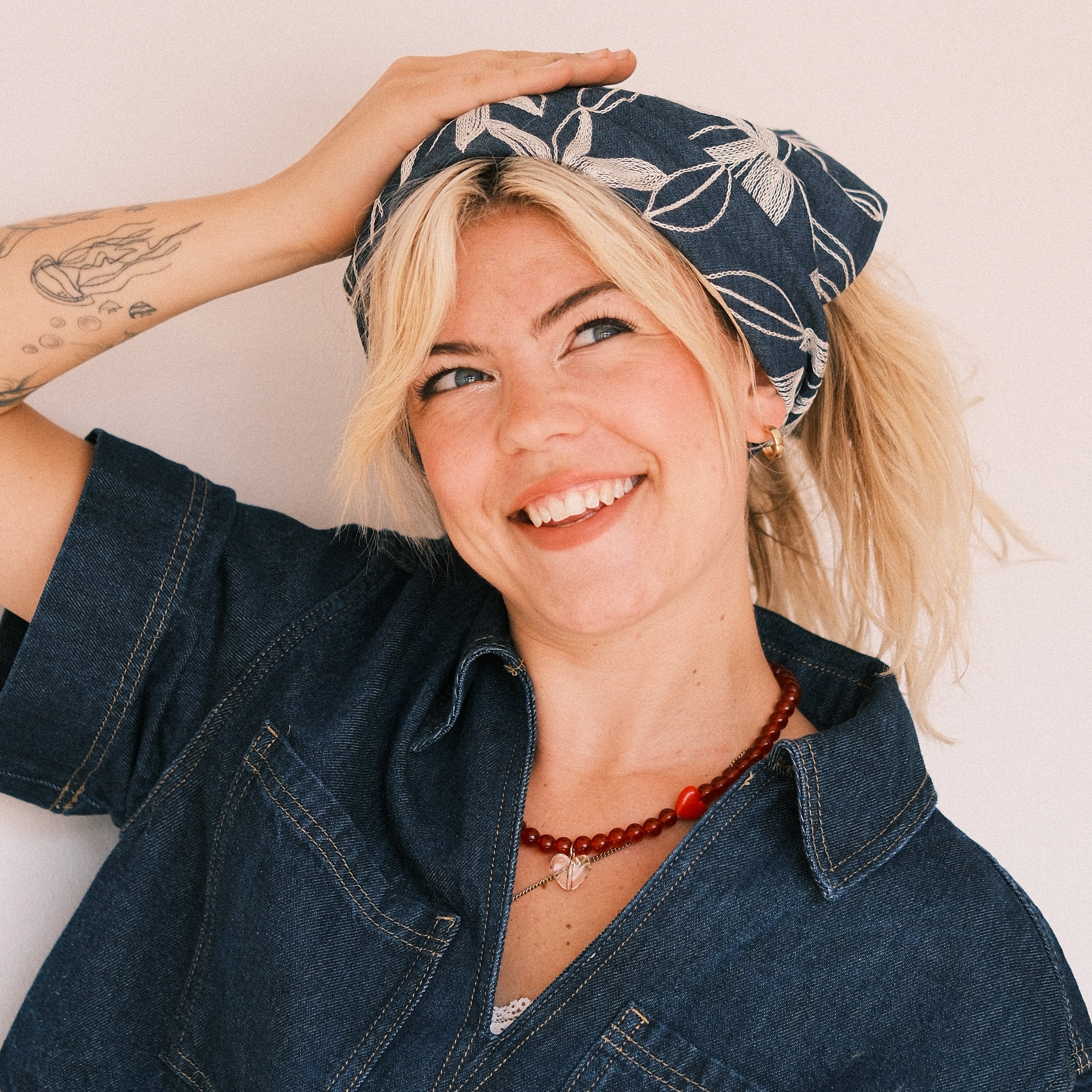 Bandana - Jeans Boho Weiß