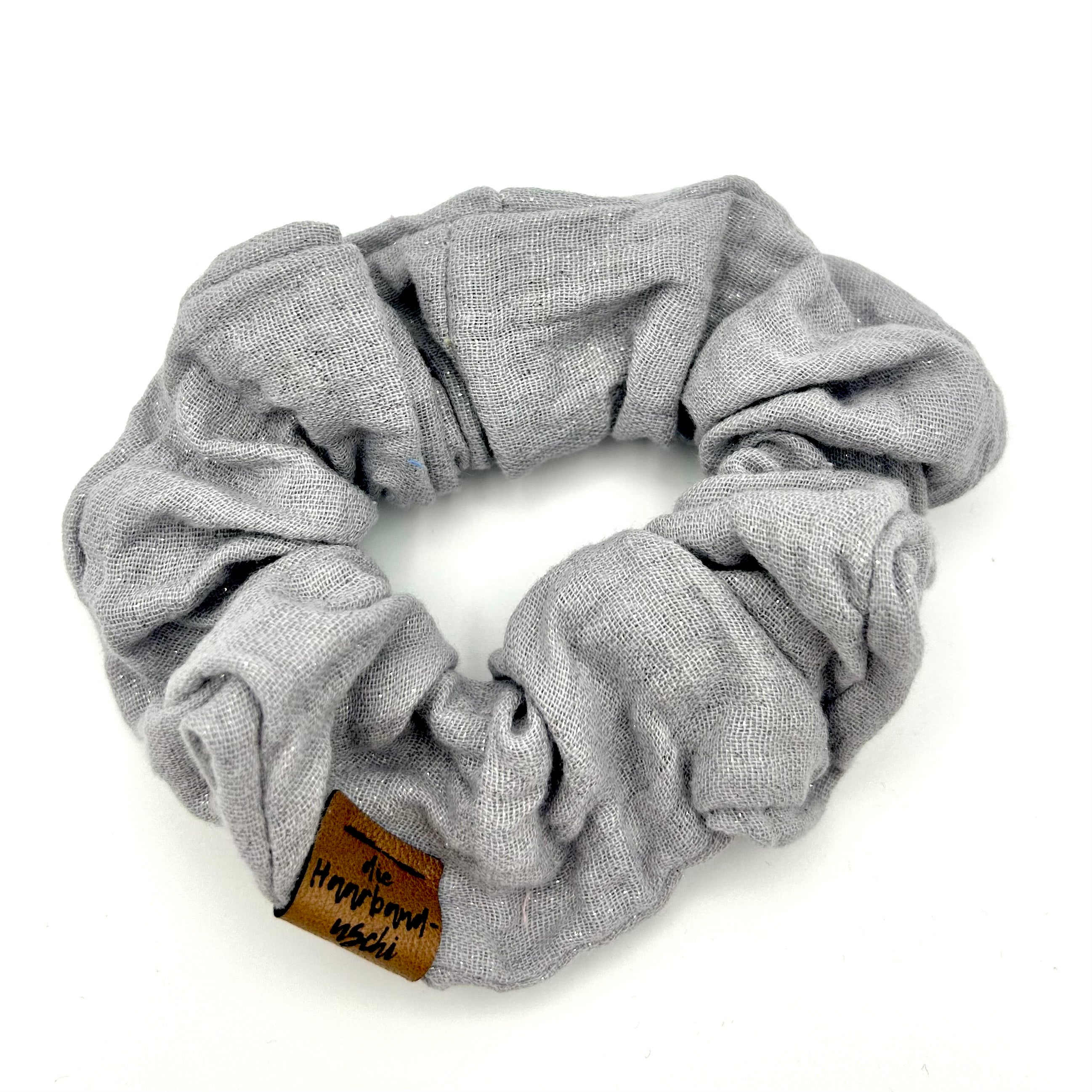 Scrunchie Glitzer hellgrau