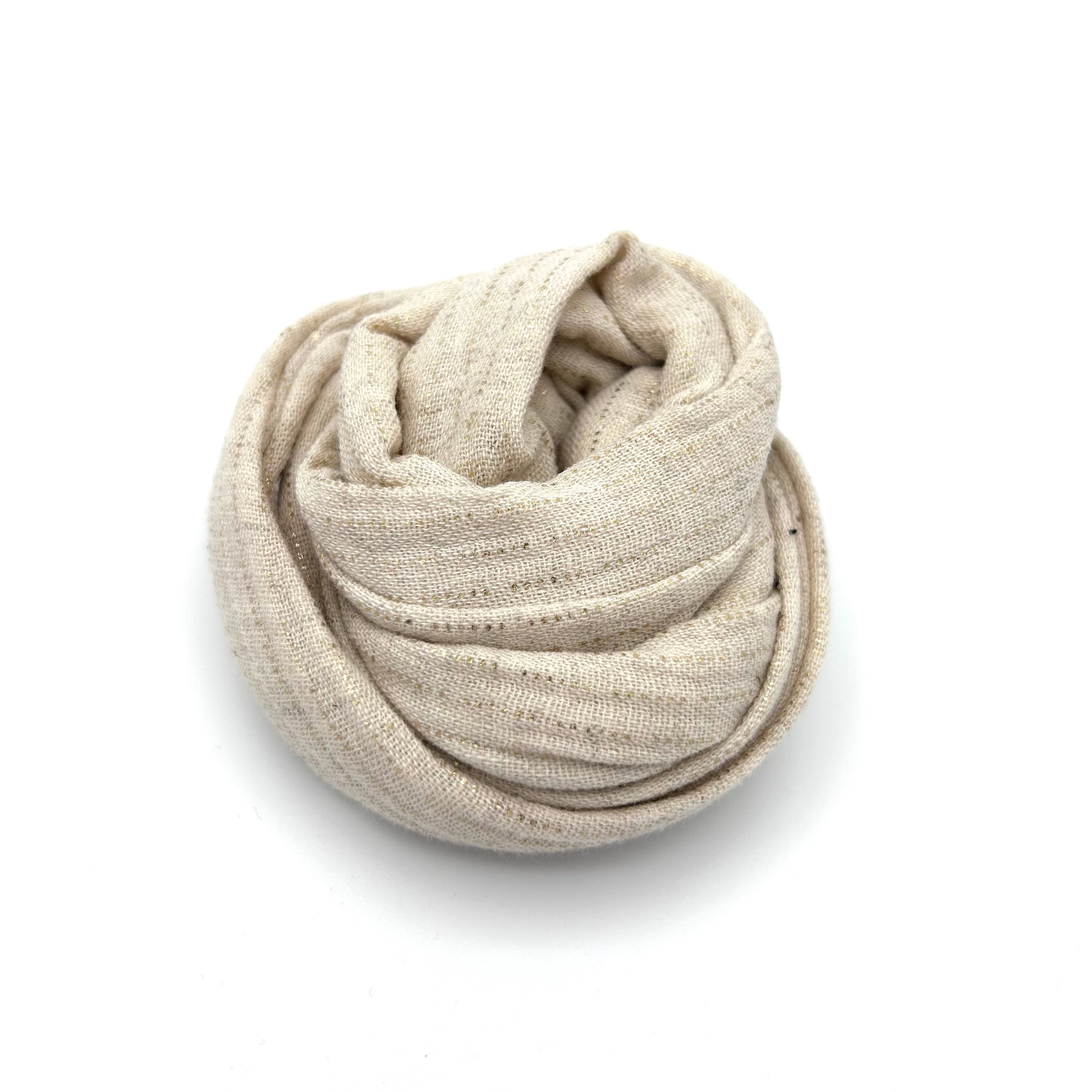 Drahthaarband - Glitzerstreifen beige