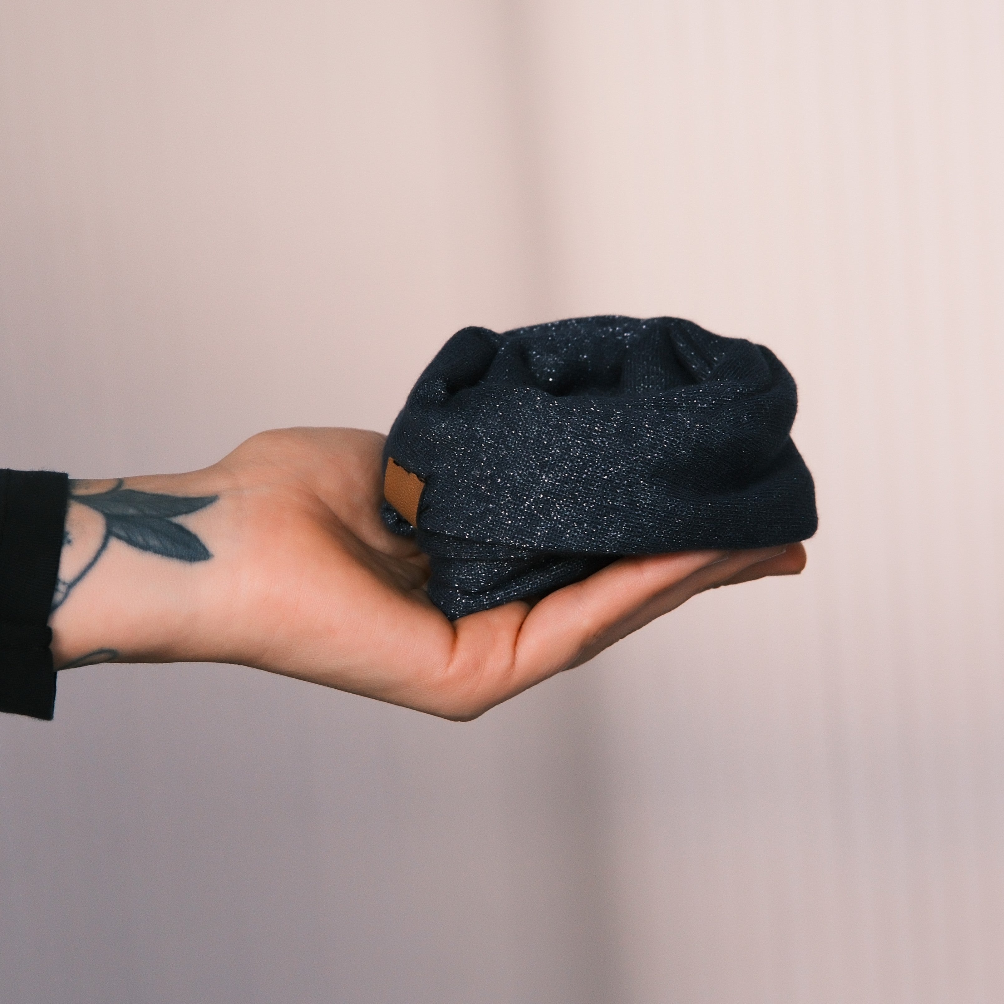 Drahthaarband Glitzer Dunkelblau