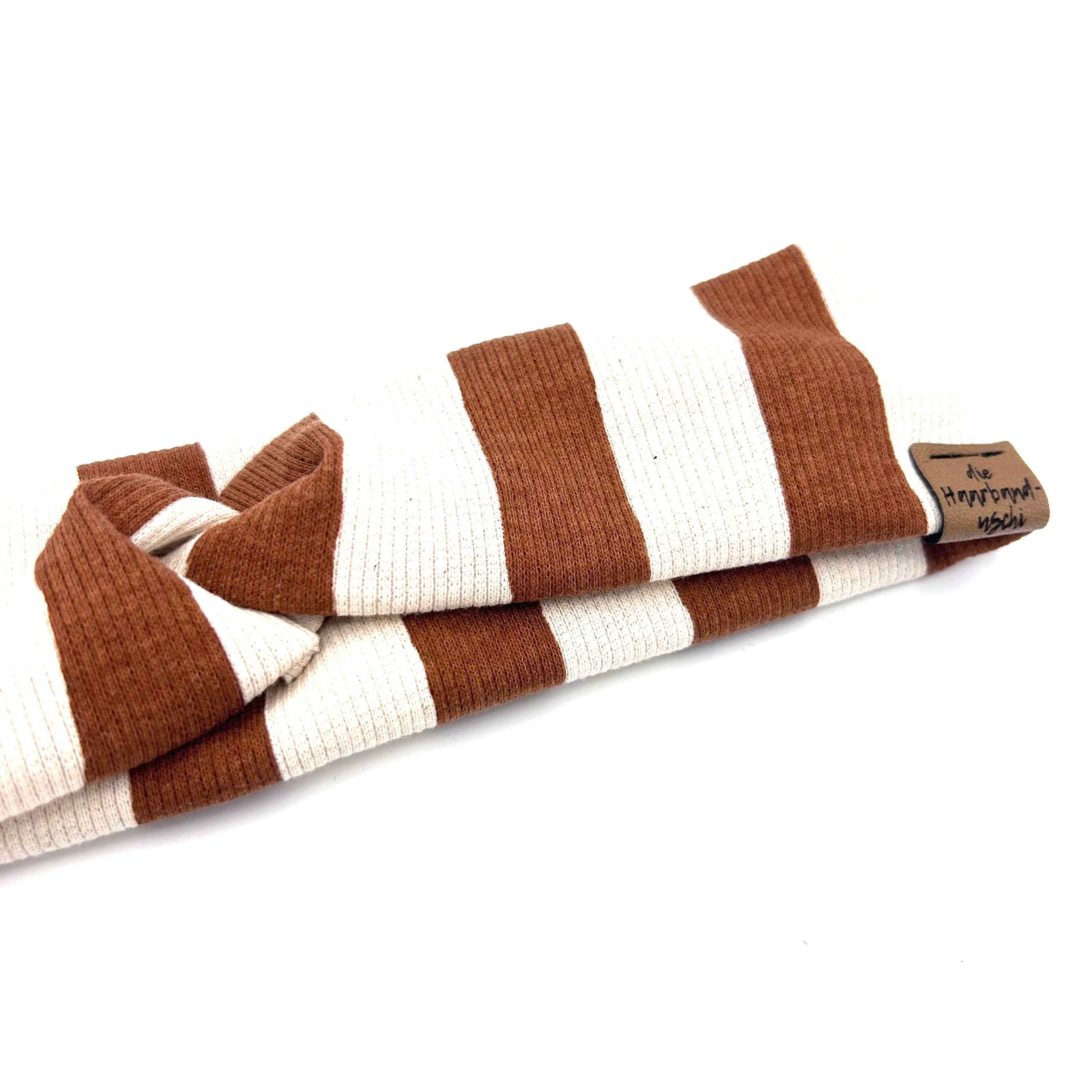 Basic Haarband - Stripes Braun