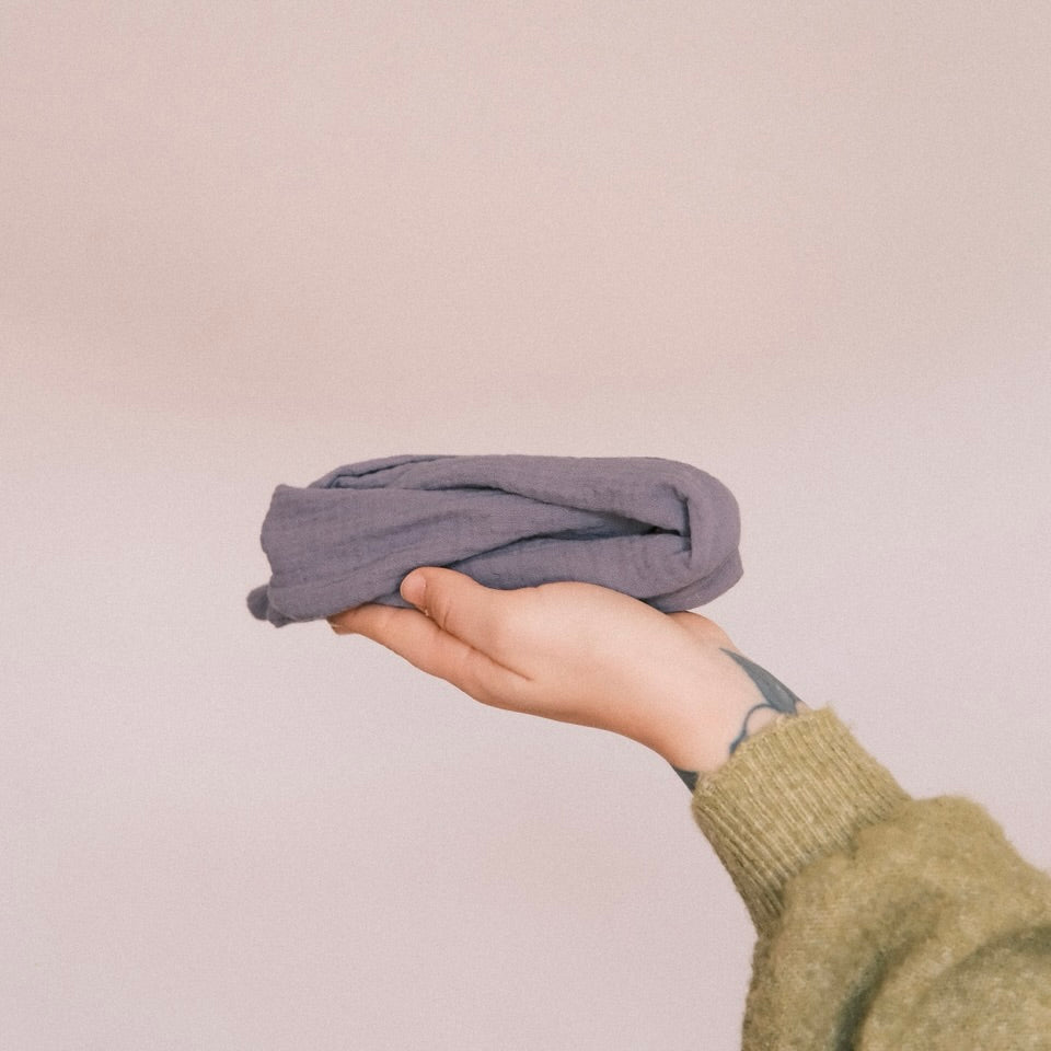 Drahthaarband - Musselin graublau