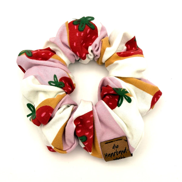 Kinder Scrunchie - Erdbeere Streifen