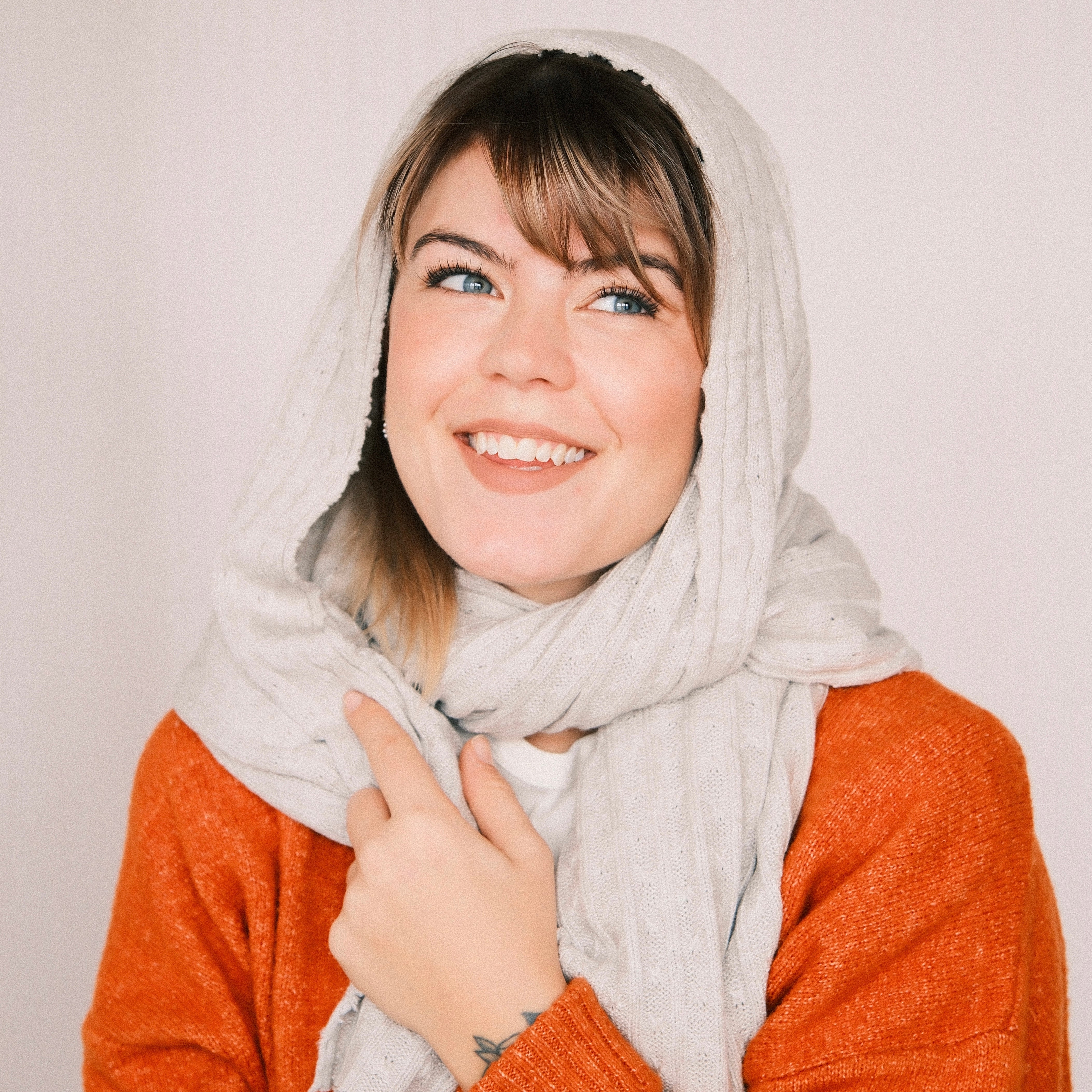 Schal - Strick Beige