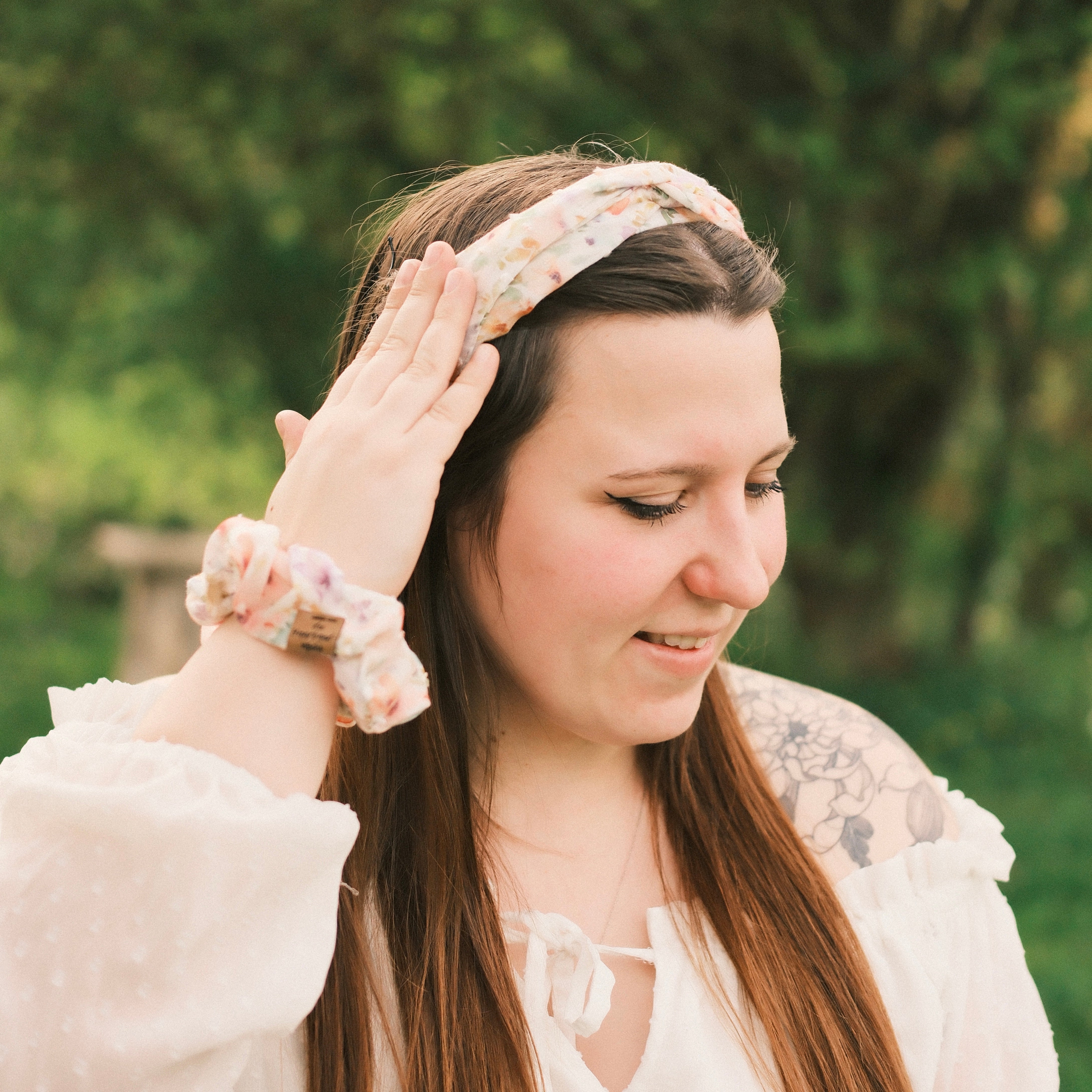 Scrunchie - zarte Blumen
