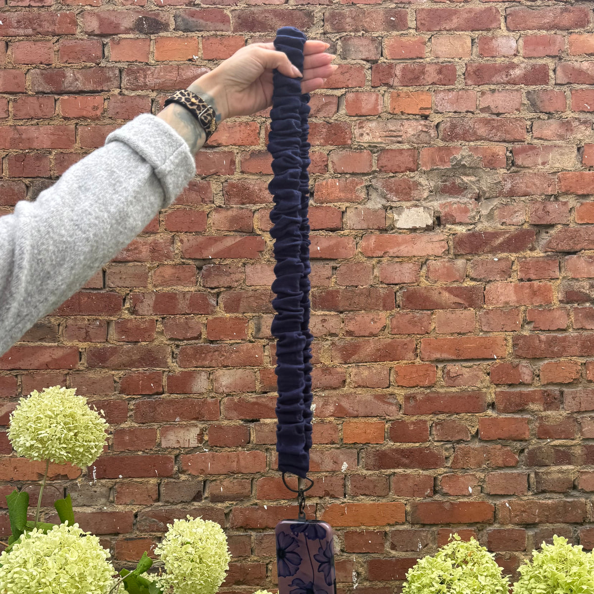 Handykette - Musselin Glitzer Blau