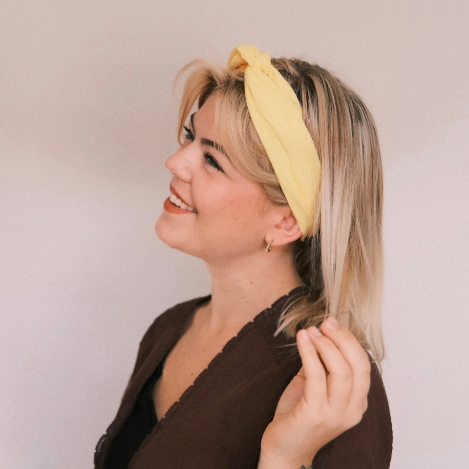 Drahthaarband - Musselin Butteryellow