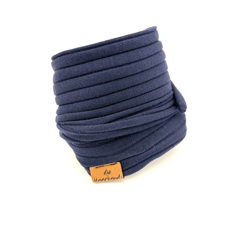 Drahthaarband schmal - Sporty Rib Dunkelblau