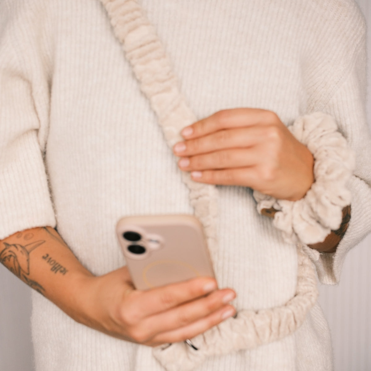 Handykette - Frottee Leo Beige