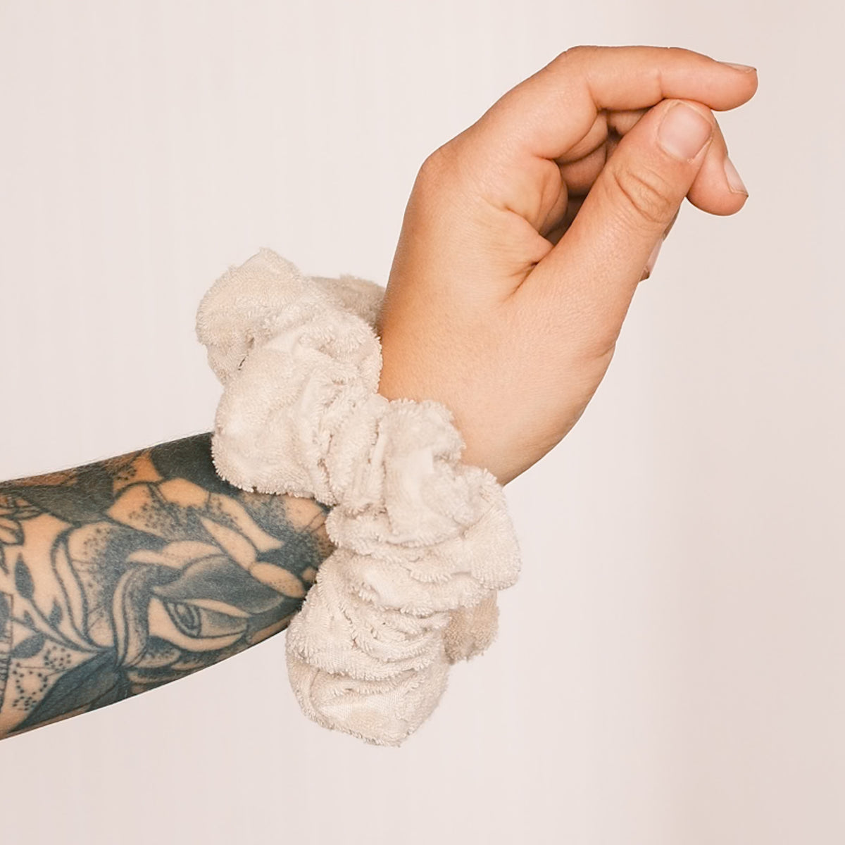 Scrunchie - Frottee Leo Beige