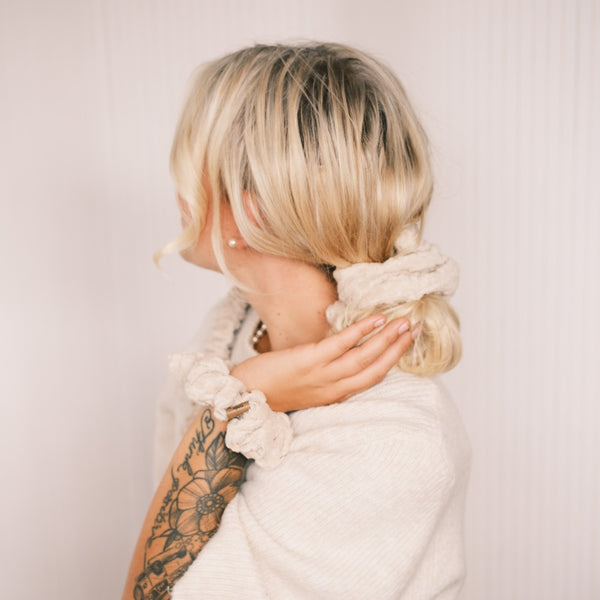 Scrunchie - Frottee Leo Beige
