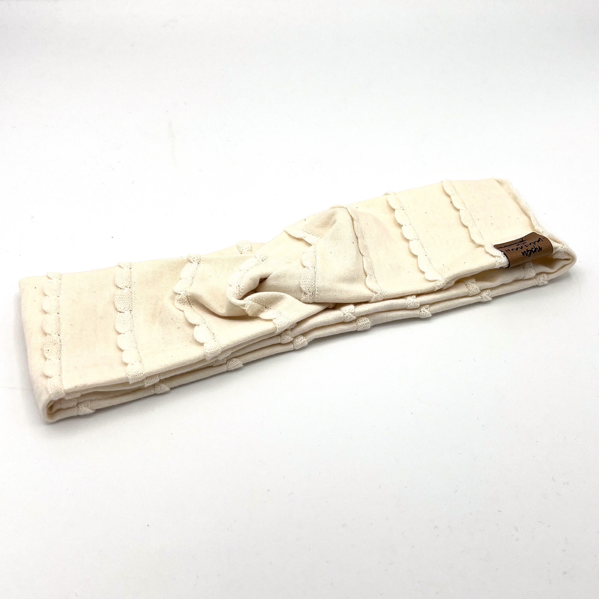 Basic Haarband - Feinrüsche Creme