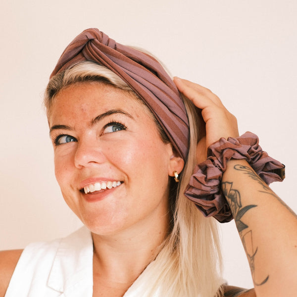 Scrunchie - Lilastreifen