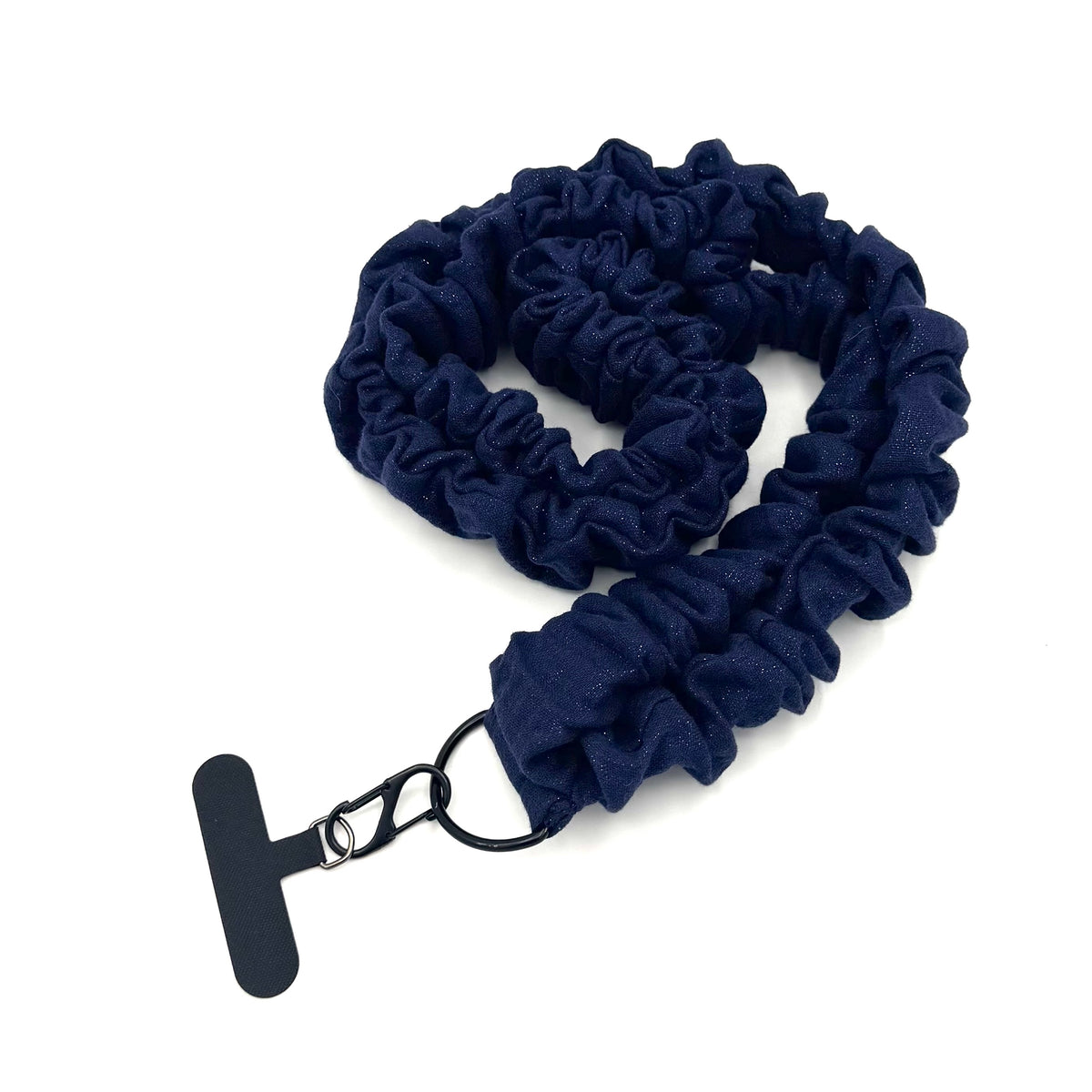 Handykette – Musselin Glitzer Blau