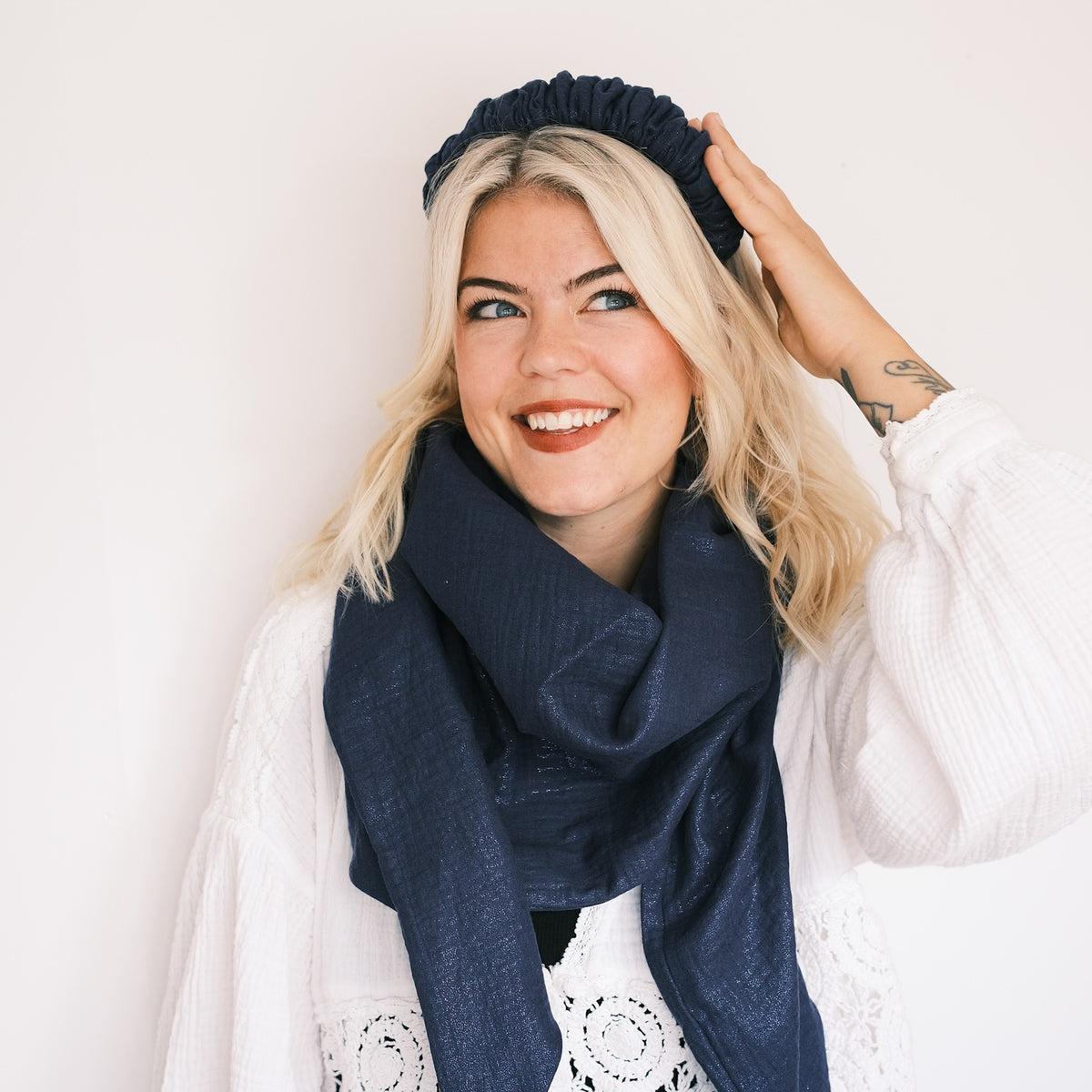 Ronja – Musselin Glitzer Blau