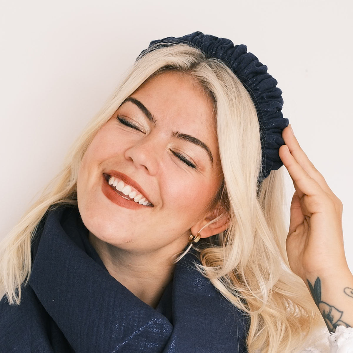 Ronja – Musselin Glitzer Blau