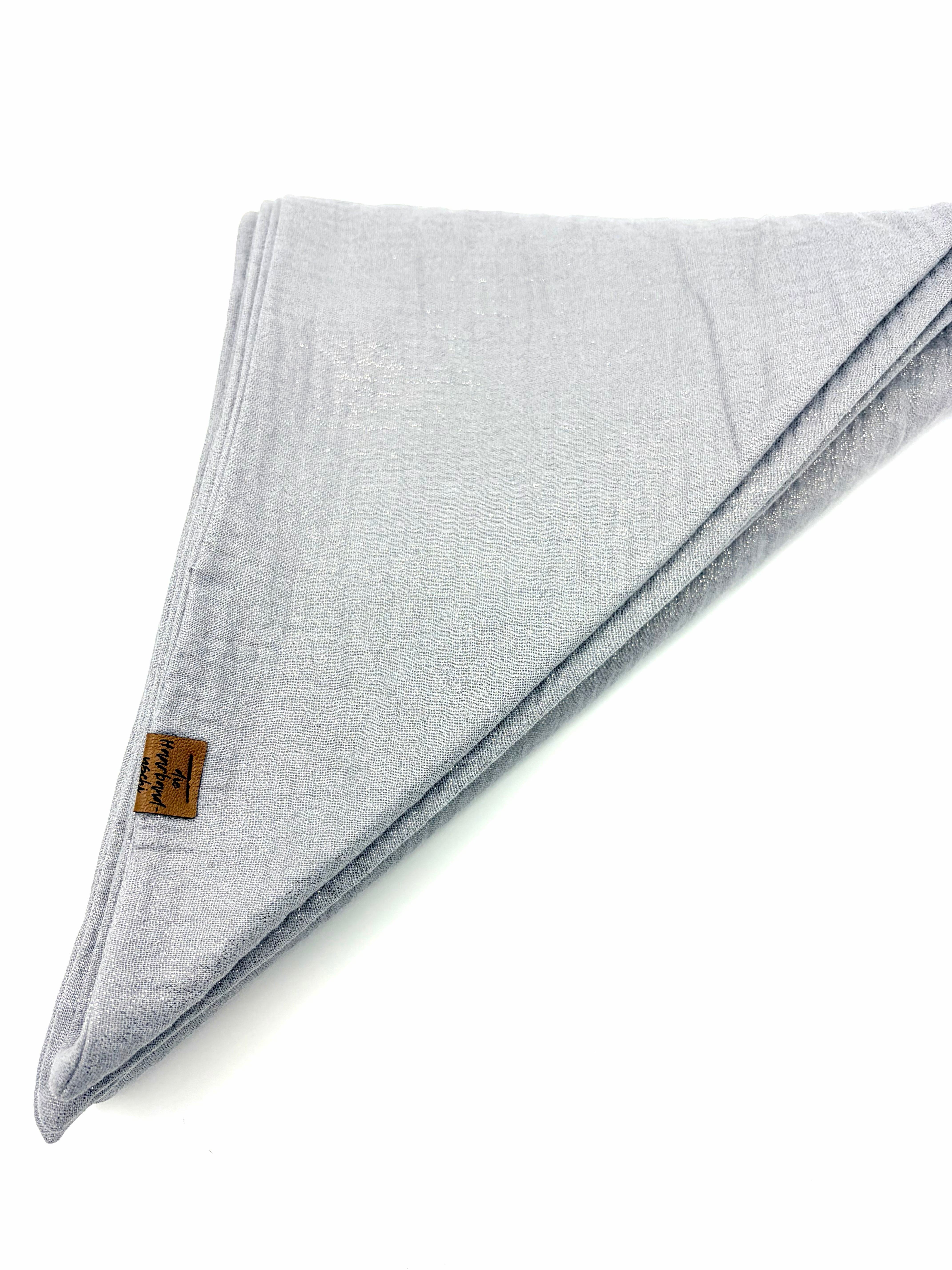 XXL Dreieckstuch – Musselin Glitzer Grau