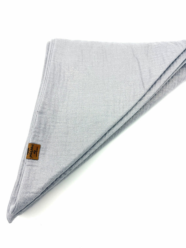 XXL Dreieckstuch - Musselin Glitzer Grau