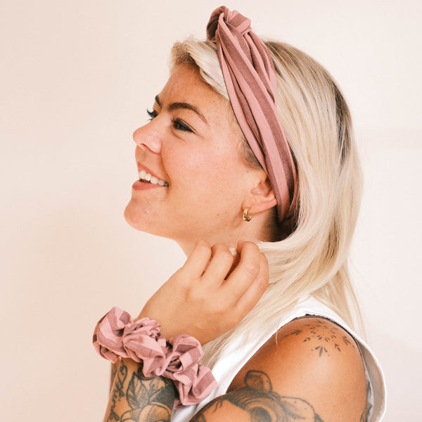 Scrunchie - Rosastreifen