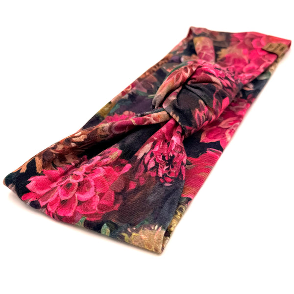 Haarband Knoten - Rubin Blumen