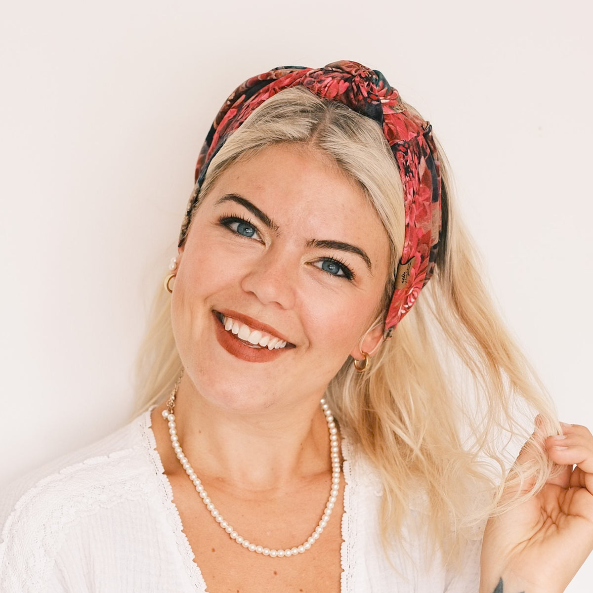 Haarband Knoten - Rubin Blumen