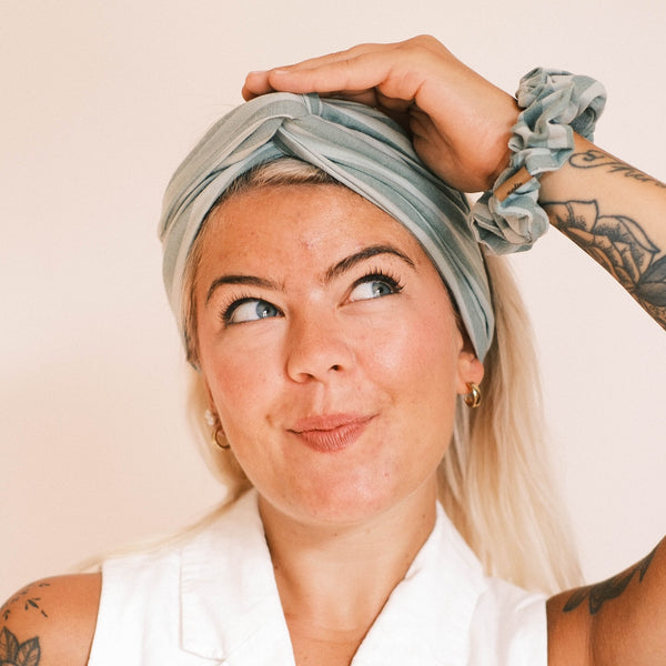 Scrunchie - Salbeistreifen