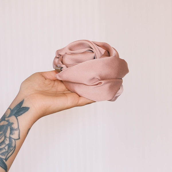 Drahthaarband breit - Satin Rosa