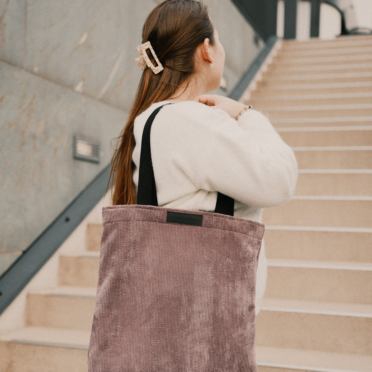 Shopper - Cord Mauve