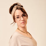 Drahthaarband Musselin beige