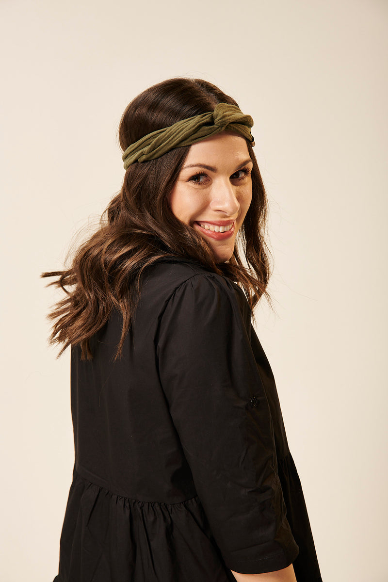 Drahthaarband Musselin khaki