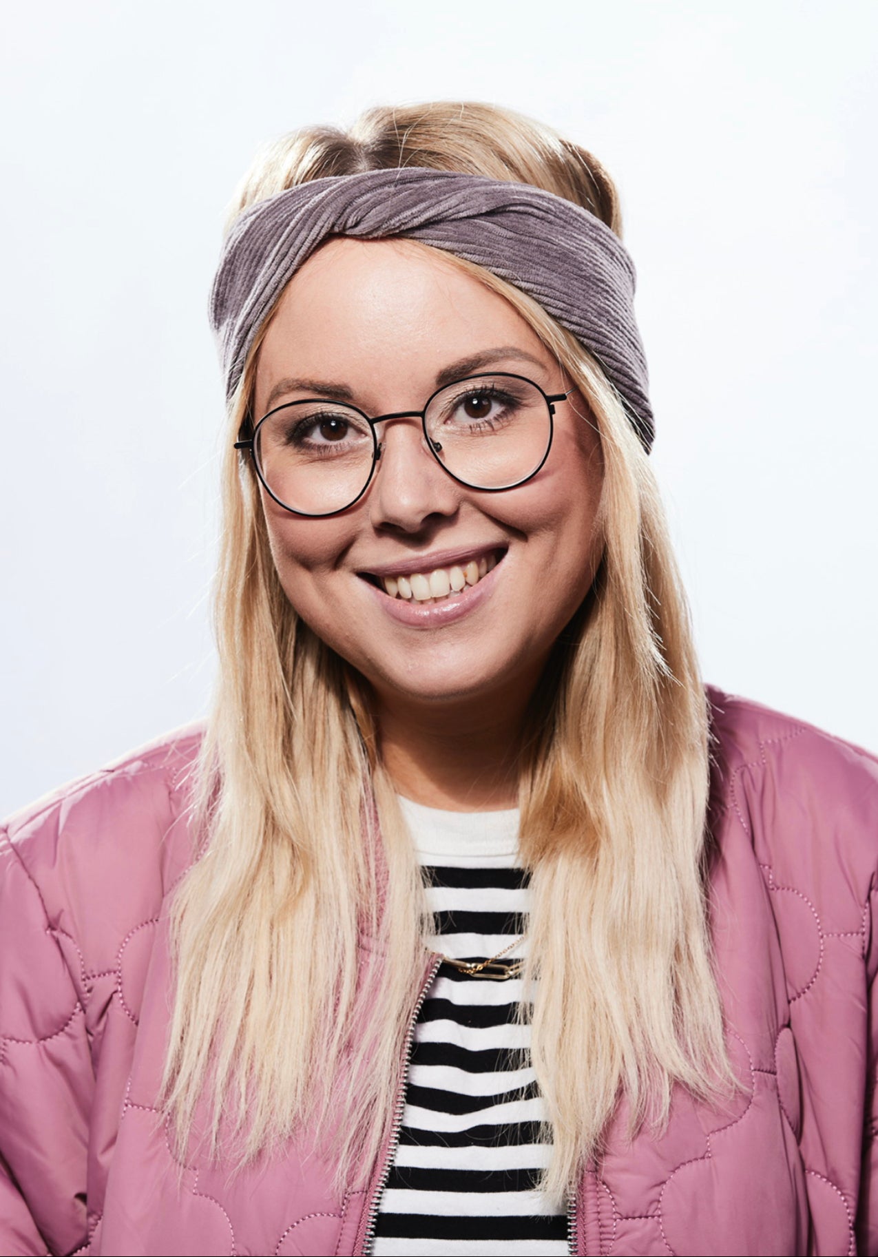 Haarband getrullert Cord grau